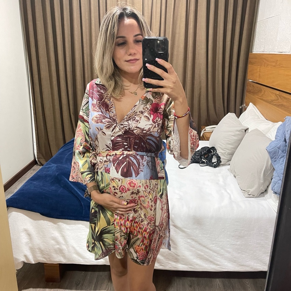 Floral Multicolor Wrap Dress
